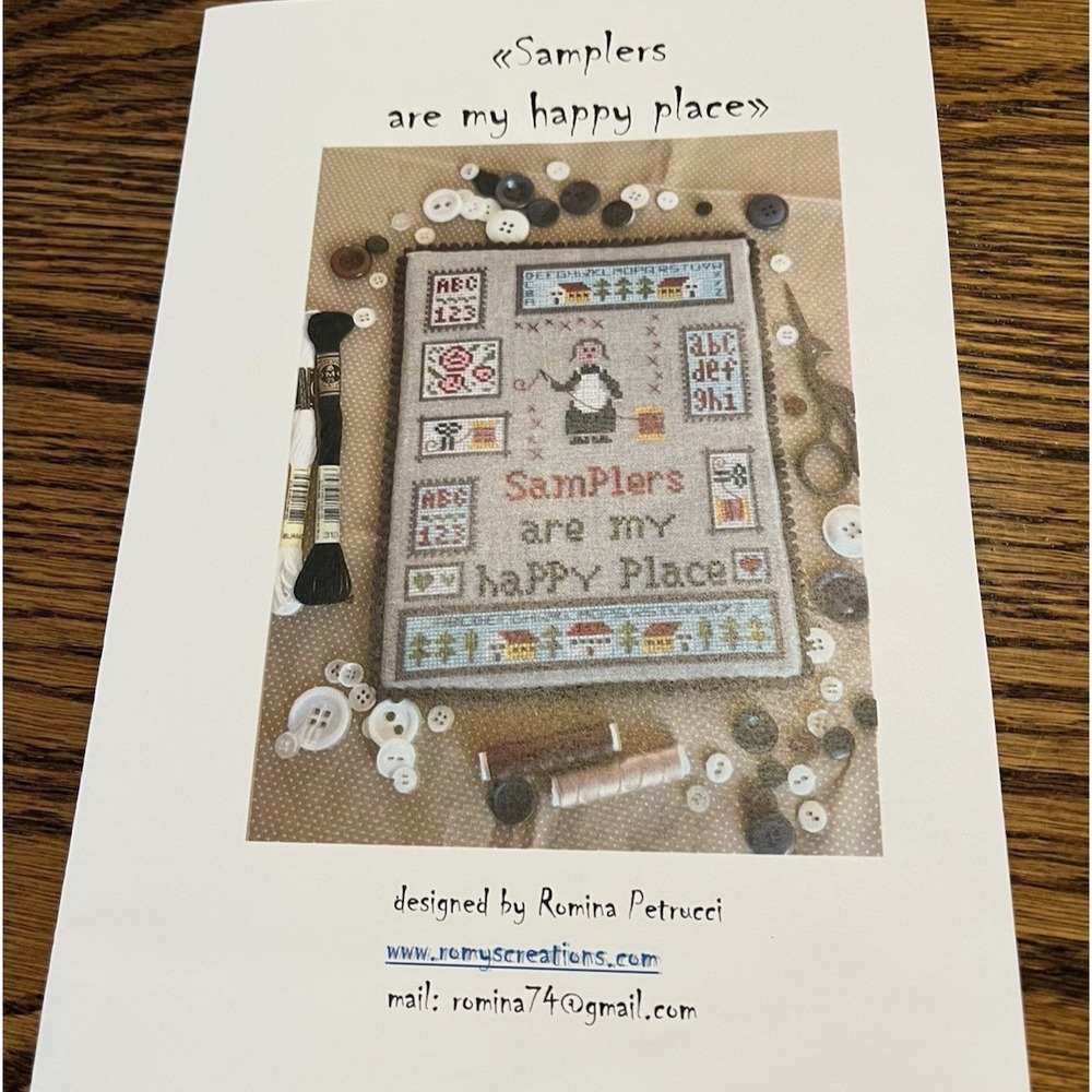 Romina Petrucci Samplers Are My Happy Place Cross Stitch Chart & Instructions